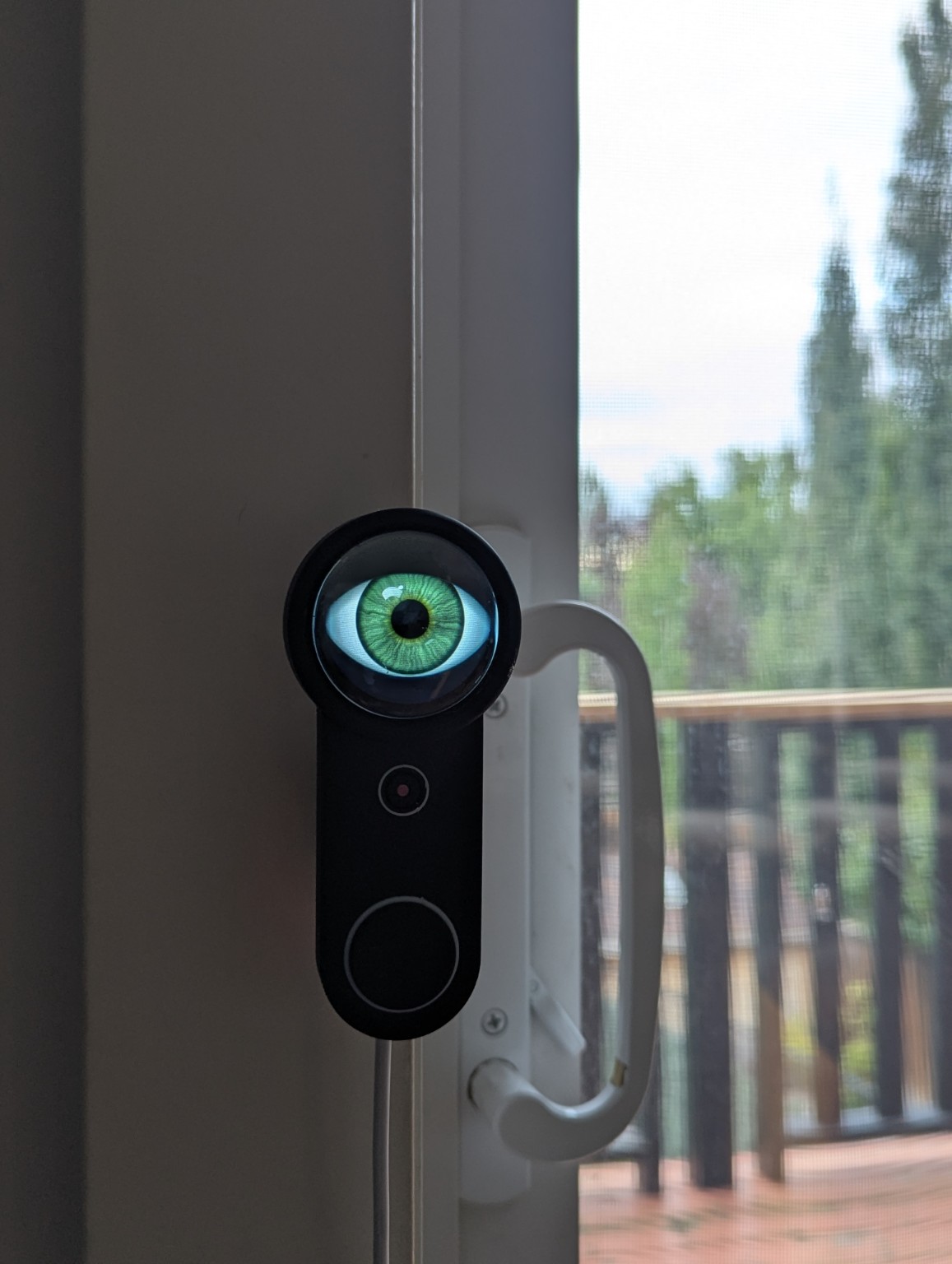 M.I.R.A. working prototype mounted beside a door